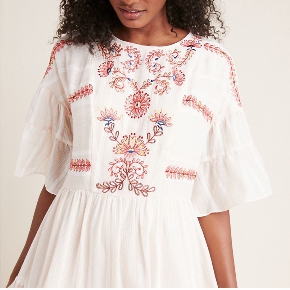 Ranna Gil embroidered floral Tunic Dress size medium